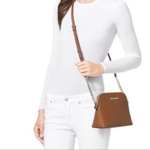 MICHAEL KORS Tan Cindy Saffiano Crossbody